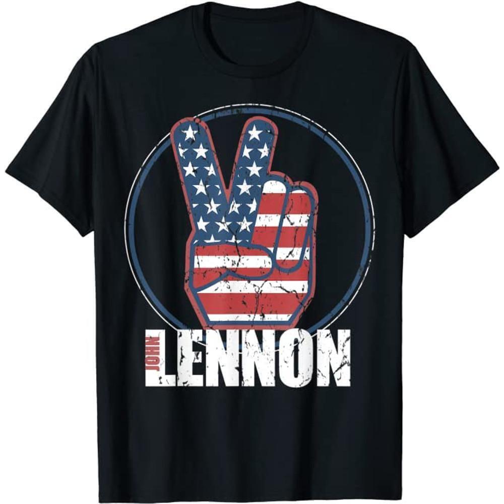 John Lennon Red White Blue Peace T Shirt